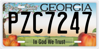 GA license plate PZC7247