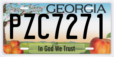 GA license plate PZC7271