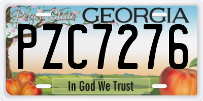 GA license plate PZC7276