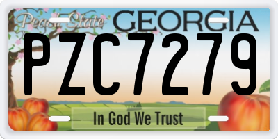 GA license plate PZC7279