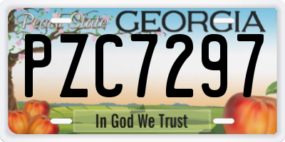 GA license plate PZC7297