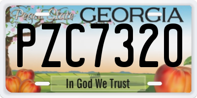GA license plate PZC7320