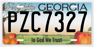 GA license plate PZC7327