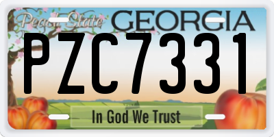 GA license plate PZC7331