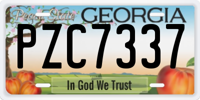 GA license plate PZC7337