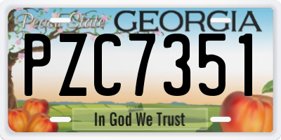 GA license plate PZC7351