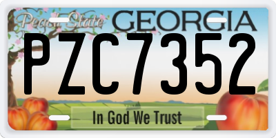 GA license plate PZC7352