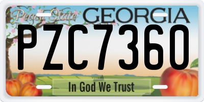 GA license plate PZC7360