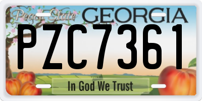 GA license plate PZC7361