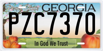 GA license plate PZC7370