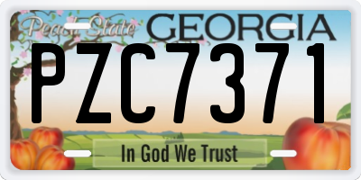 GA license plate PZC7371