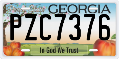 GA license plate PZC7376