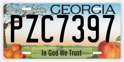 GA license plate PZC7397