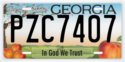 GA license plate PZC7407