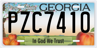 GA license plate PZC7410