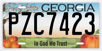 GA license plate PZC7423