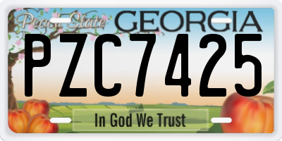 GA license plate PZC7425