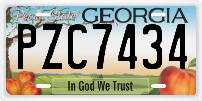 GA license plate PZC7434