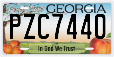 GA license plate PZC7440