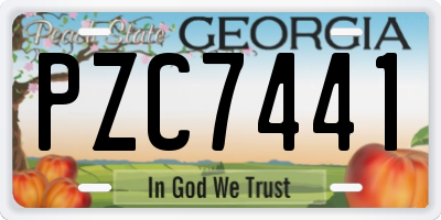 GA license plate PZC7441