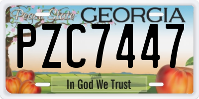 GA license plate PZC7447