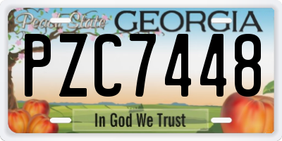 GA license plate PZC7448