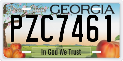 GA license plate PZC7461