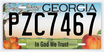 GA license plate PZC7467