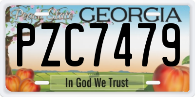 GA license plate PZC7479