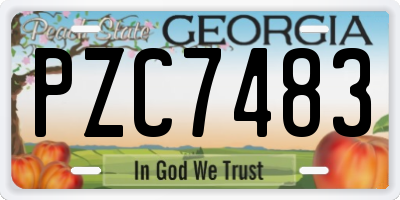 GA license plate PZC7483