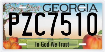 GA license plate PZC7510