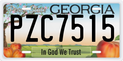 GA license plate PZC7515