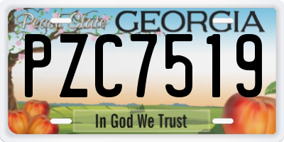GA license plate PZC7519