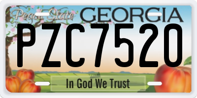 GA license plate PZC7520