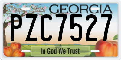 GA license plate PZC7527