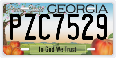 GA license plate PZC7529