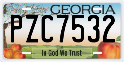 GA license plate PZC7532