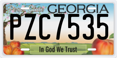 GA license plate PZC7535
