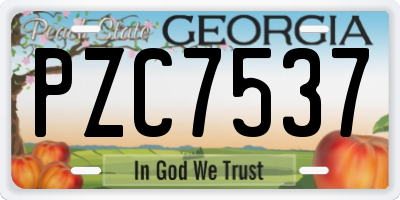 GA license plate PZC7537