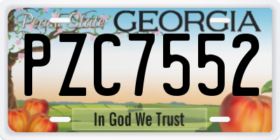 GA license plate PZC7552