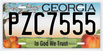 GA license plate PZC7555