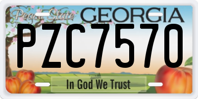 GA license plate PZC7570