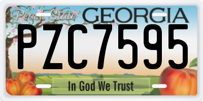 GA license plate PZC7595