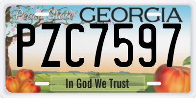 GA license plate PZC7597