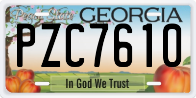 GA license plate PZC7610