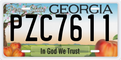 GA license plate PZC7611