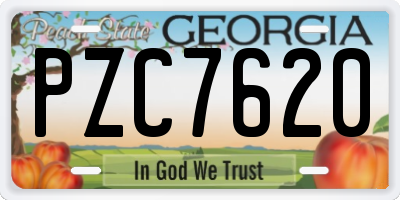 GA license plate PZC7620