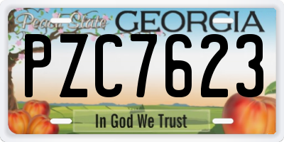 GA license plate PZC7623