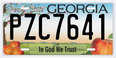 GA license plate PZC7641