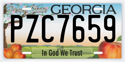 GA license plate PZC7659